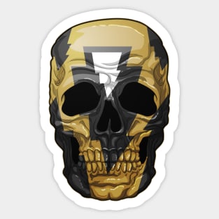 Skull Lightning Bolt Black Sticker